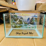 [GENUINE]Fish tank, mini glass fish tank size 24x15x15cm