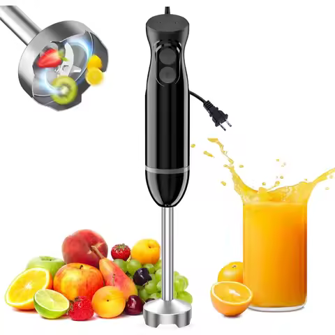 Hand Immersion Blender 2 Speed Electric Handheld Mixer With Stainless Steel Blades For Soup Smoothie