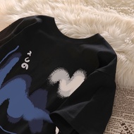 Oversize wanita atasan cewek Shirt Blue Smear style korean bisa cod baju distro wanita lengan pendek