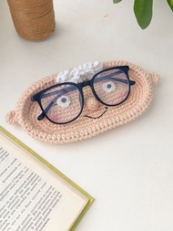 眼鏡架。針織桌面眼鏡架，奶奶臉。眼鏡盒