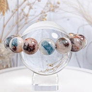 【島嶼海藍寶石】稀有大咪數海藍寶共生 水晶手串手鍊 / 一物一拍