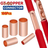 YOLANDA 100Pcs GT Copper Terminal Connecting Tube, GT-1/1.5/2.5/4/6/10/16/25 Hole Passing Wire Termi