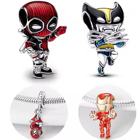 NEW Marvel Series Iron Man Spiderman Charm Beads Fits Deadpool Charm Original Bracelet Women 925 Sil