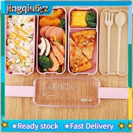 【J&U】Portable Bento Box, 3-Layers Lunch Box, 900ML Wheat Straw Dinnerware Food Storage Container Bei