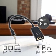 Digap Microphone Headphone Audio Splitter 3.5mm to 2x3.5mm 16cm - FA297