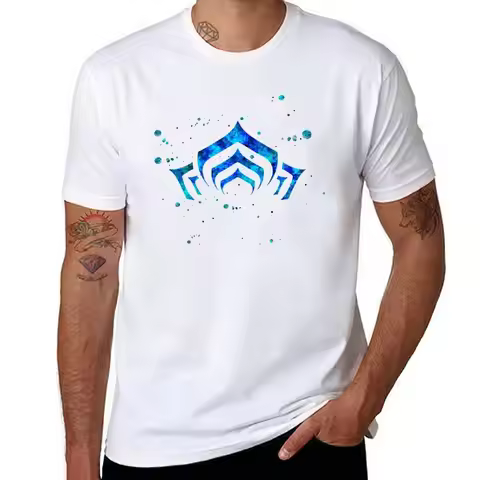 Warframe Logo Watercolor T-Shirt T-Shirt t shirt man cotton anime t shirts oversize T-Shirt