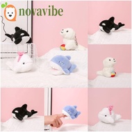 NOVAVIBE Orca Plush Keychain, Shark Orca Animal Beluga Plush Keyring, Car Keychain Ocean Series Mari