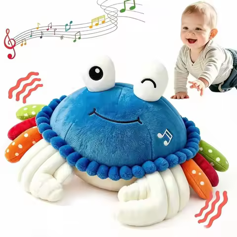 Todder Electric Plush Crawling Crab Toys(USB Charger),40 Songs & Voice Recorder,Walk & Dance,Educati