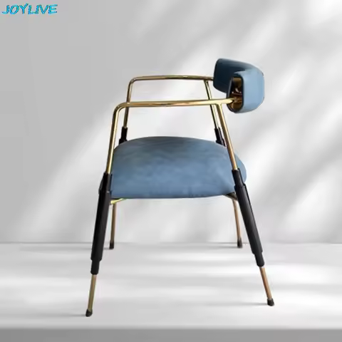 Light Luxury Dining Chair With Armrests High-end Fabric Designer Single Backrest Chair Dining Chair 