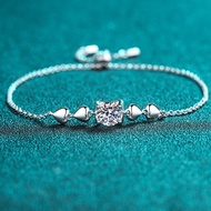[Moissanite That Can Pass Test Diamond Pen] D Color Moissanite s925 Sterling Silver Bull Head Bracel