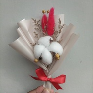 buket cotton flower / buket cotton lagurus / lagurus merah / bouquet