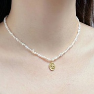 靜謚的妳-天然淡水珍珠包14K金復古十字架項鍊/福音禮品/飾品