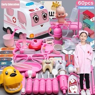 60pcs Doctor Set Toys for kids girl Simulation Medical Box Nurse doctor ambulance pretend play set