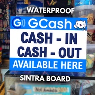 Sintra Board GCash CASH‐IN • CASH‐OUT Signage – 3 mm Waterproof
