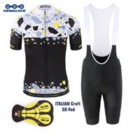 KEMALOCE 2021 New Men Cycling Jersey Short Sleeve Mtb Bicycle Clothing Pro Team Bike Wear Gel Pad Cycling Shorts
