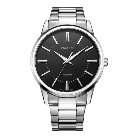 CASIO MTP-1303D Men's Watch - Black Dial, Stainless Steel Band, 50M, Analog Quartz