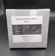 กระดาษกรอง Filter Paper (Standard filter paper) ST61 Dia.125 mm. ; Filtratech France