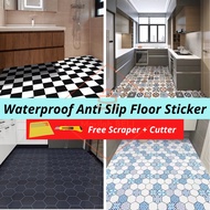 Waterproof Wallpaper Floor Sticker Tile Kitchen Sticker Mozek Lantai Bilik Air Self Adhesive Wallpap