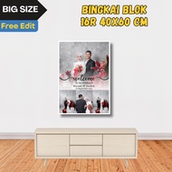 Print Photo Frame Fiber Block Size 16R (40x60 CM) Wall Decoration