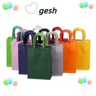 GESH1 6PCS Colored Kraft Paper Bags, with Handles Packaging Rectangular Gift, Mini Cookie Christmas Hand-held Shopping Bags Party