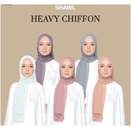 SHAWL HEAVY CHIFFON 🔥🔥Factory Price 🔥🔥 Panjang tudung ( 1.8cm x 68cm ) kualiti bagus IMPORTED QUALIT