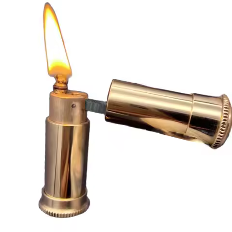 Portable Outdoor Camping Kerosenes Lighter Vintage Trench Pipe Oil Lighter Metal Nunchaku Lighter Co