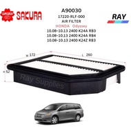 SAKURA AIR FILTER A90030 17220-RLF-000 HONDA Odyssey (K24A RB3) (K24A RB4) (10.08-10.13 ,2.4 K24Z RB