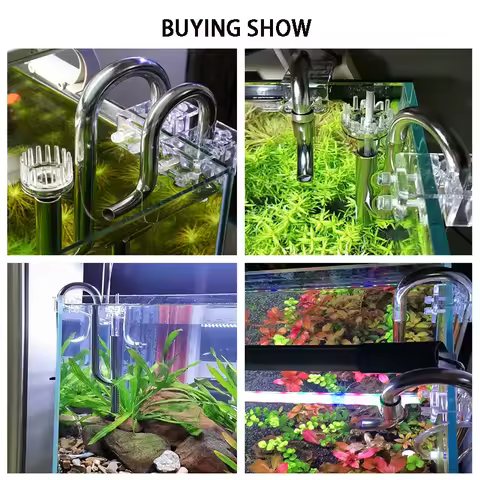 ZRDR Aquarium Lily Pipe with Surface Skimmer Inflow and Outflow Stainless Steel for Aquarium Filter 