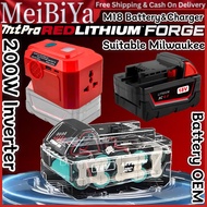 OEM Battery M18 Milwaukee FUEL RED FORGE Bateri Charger Inverter 200W Power Bank Bluetooth Speaker