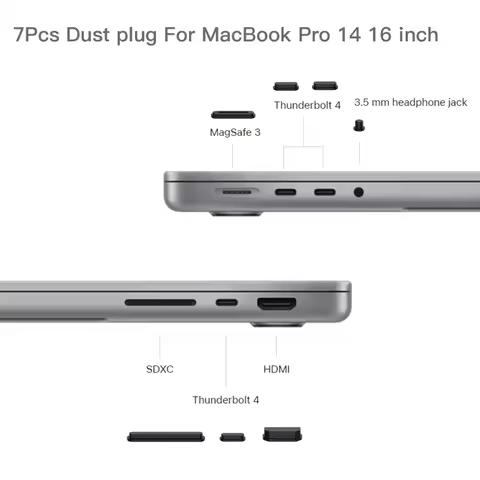 Soft Silicone Anti Dust Plug For MacBook Pro 2025 14 16 Inch M5 M4 M3 Pro Max Stopper Laptop Dustpro
