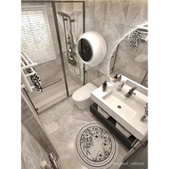WJ02Modern Minimalist Solid Wood Bathroom Cabinet Combination Light Luxury Smart round Mirror Washbasin Bathroom Table C