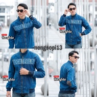 Bomber Jacket biowosh jeans/bomber Jacket jeans taping/bomber Jacket original/Jacket Men/bomber Jack