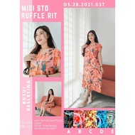 Daster Midi Std Ruffle Rit Daster Viral Daster Kekinian Daster Tye Die Wholesale Gresik