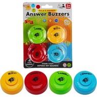 Set of 4 Buzzers for Trivia Games, Answer Buzzers for Classroom, Family Feud Jeopardy Buzzer, Game B