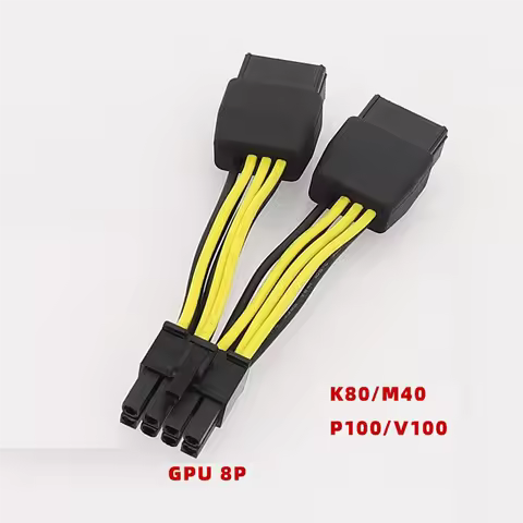 ZIZI Dual 8Pin to 8Pin Power Cable Graphics Card Power Cord Cable for K80/M40/P100/V1 GPU 10cm A