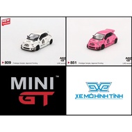 ABARTH 595 LB-WORKS x Abas Works Pink LHD 1:64 MINI GT Model Car