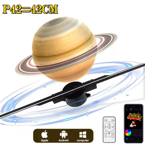 16.5in 3D Hologram Fan 224LEDS WiFi 3D Projector with remote support IOS/Android Image Video Display