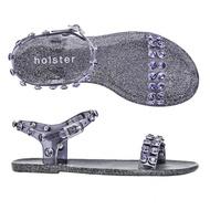 Holster Sunlight Clear Midnight Blue Glitter HST150CMBG รองเท้าส้นแบนแบบรัดส้น