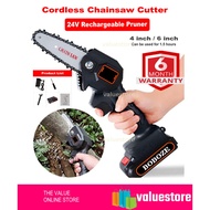 Cordless Chainsaw Cutter Rechargeable Cordless Tree Branch Pruner 24V Mini Electric 5.0