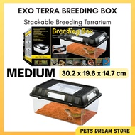 Exo Terra Breeding Box Medium With Feeding Door stackable reptile box plastic terrarium gecko snake 