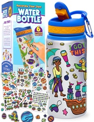 PURPLE LADYBUG Decorate Your Own Water Bottle for Boys - Crafts for Boys Ages 6-8, Birthday Gift for