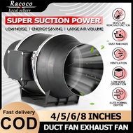 Exhaust Fans 4"/5"/6"/8" Inch High Suction Inline Duct Booster Fans Duct Exhaust Fans Diagonal Flow 