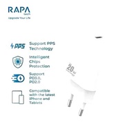 RAPAtech Power II BATOK ADAPTOR Charger for iphone 11 12 13 14 15 PD 20W MFi CH1060 Charger iphone
