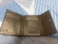 Coach 金色三摺短銀包