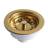 114MM Gold Plated Sink Drainer Strainer for Stainless Steel Dish Drainer Elegant