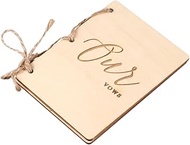 ABOOFAN 1 Pair Vows Notebook Vow Handbooks Wooden Vow Books Wedding Vow Notebook Wedding Vow Books