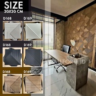 30X30Cm Premium grid of 3D Pvc Wall panels Yellow Wood Wall panels