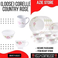 HOT! (LOOSE) CORELLE COUNTRY ROSE DINNER SET (DINNER/LUNCHEON/BREAD/NOODLE/OVAL PLATE) CUP SAUCER / MUG / PINGGAN KACA