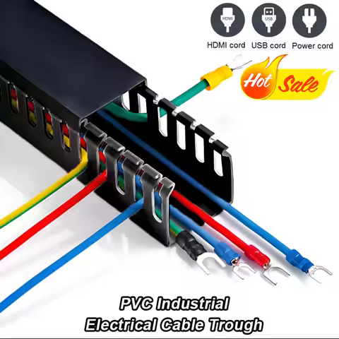 Black cable tray PVC Open Slot Wiring Raceway Duct with Cover Cable Management System to Hide Under 