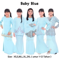 🔥KIDS 1-12 TAHUN) TEMA BAJU KURUNG SOFT / BABY BLUE RAYA 2025 - KURUNG RIAU MODEN KEBAYA LACE SULAM 